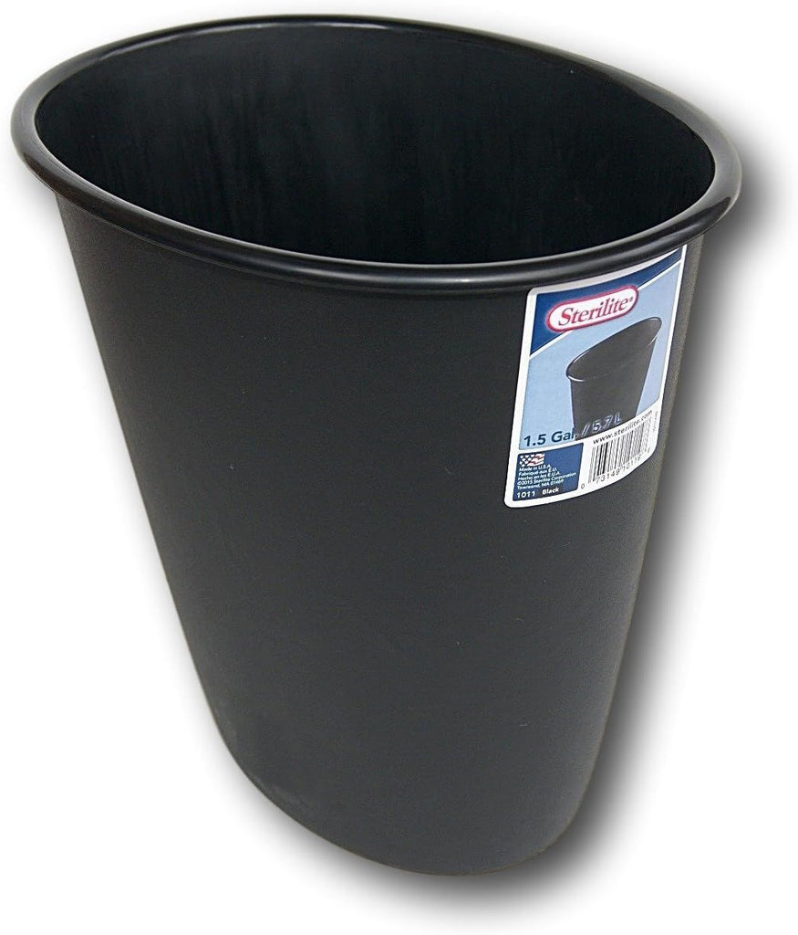 1.5 Gallon Black Wastebasket
