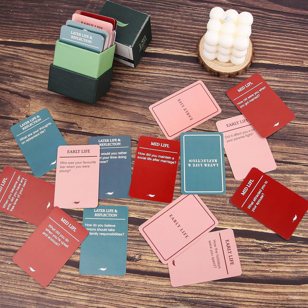 150 Life Story Interview Kit Cards, Life Story Interview Kit, Card Games, Learn About Family Games for Parents and Grandparents