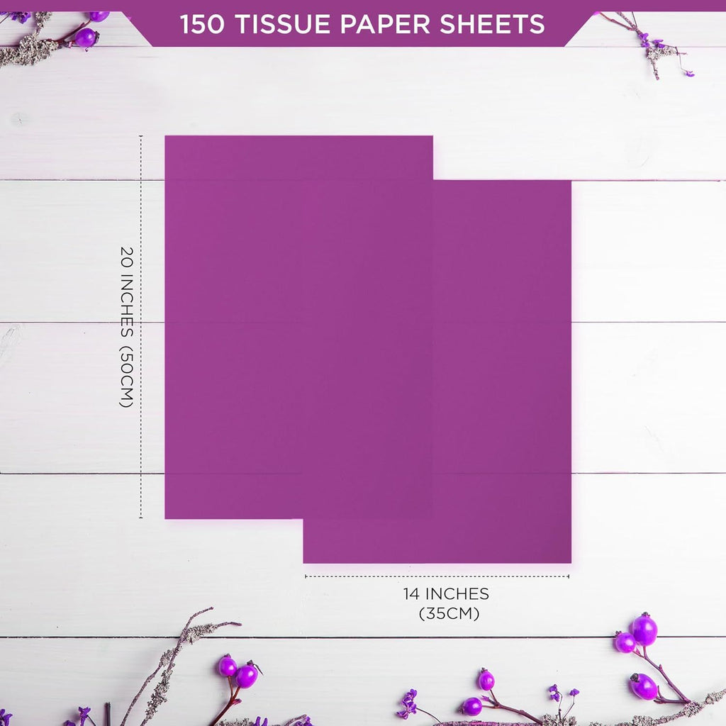 150 Sheets Purple Tissue Paper for Gift Bags Bulk 14x20 Inch - Purple Christmas Wrapping Tissue for Gifts, Bouquets, Wedding, DIY, Holiday Décor - Wrapping Paper Christmas Decorations