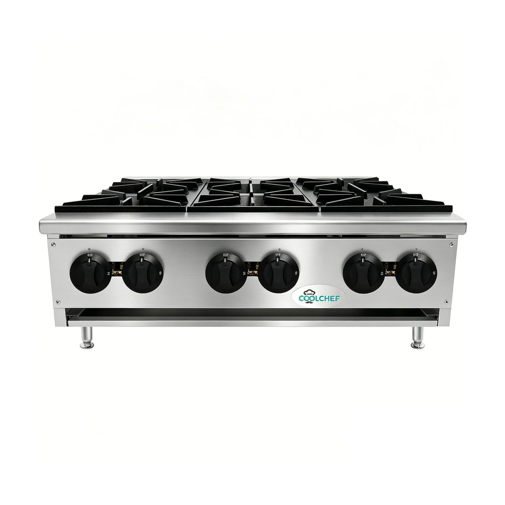 150,000 BTU Commercial Gas Hot Plate 6 Burner NG LP