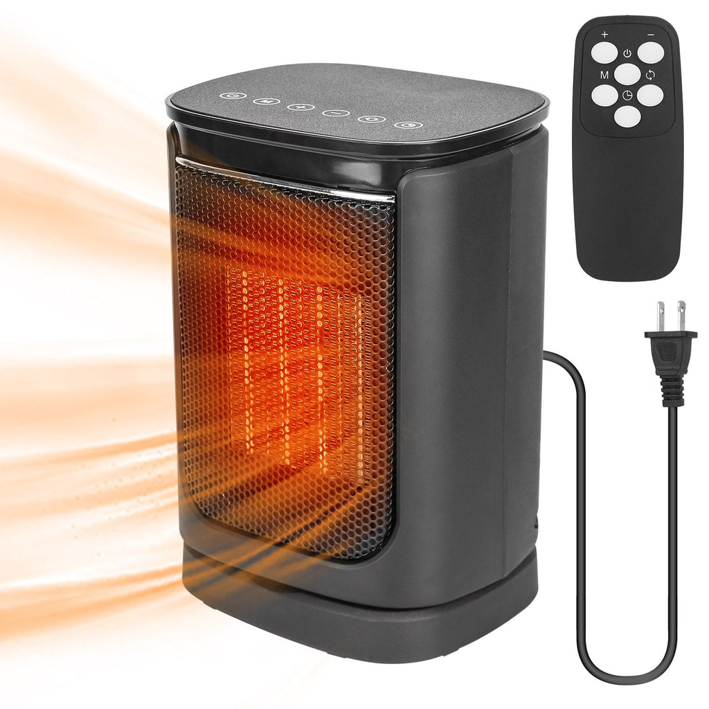 1500W Electric Space Heater Ceramic Heater Fan 90ºOscillating Heating Fan with 3 Modes Remote Control Digital Display Tip-over Overheating Protection for Home Office