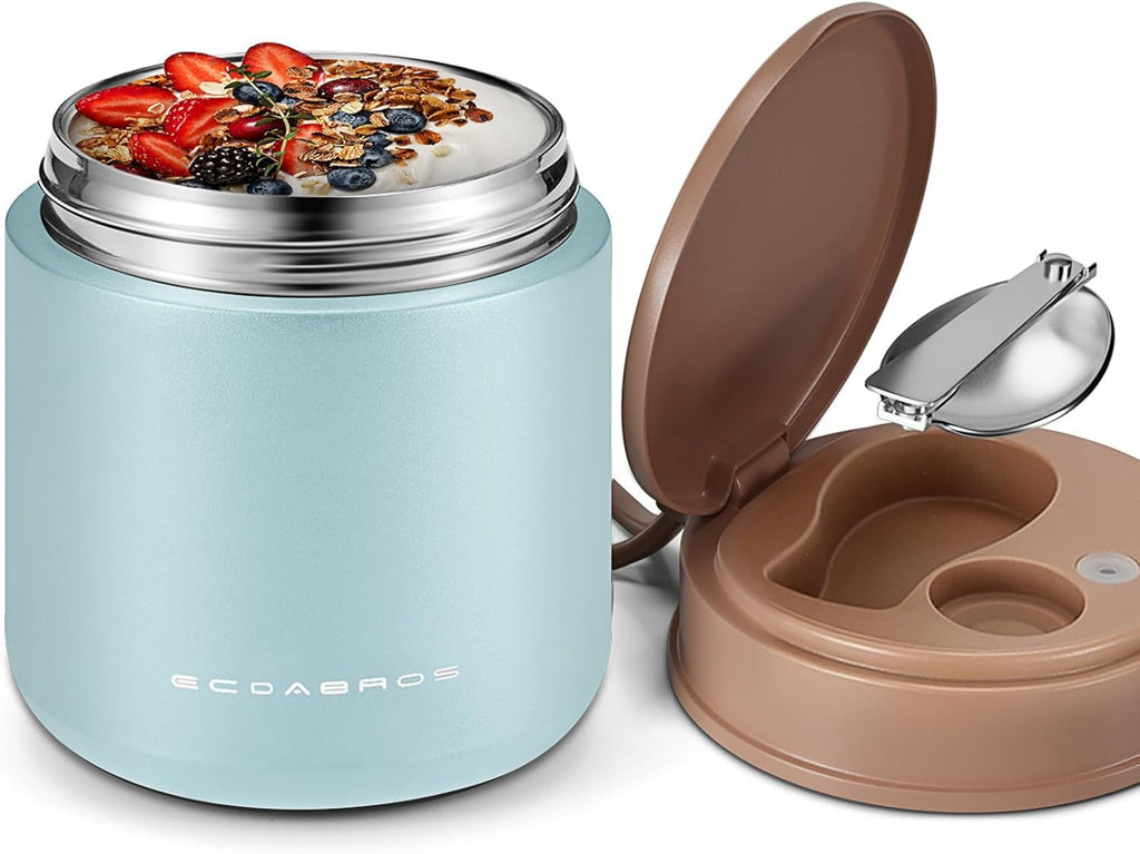 15.2oz Kids Thermo Food Jar – Insulated Stainless Steel Lunch Container with Handle & Foldable Spoon, Hot & Cold Toddler Thermo Jar for Boys School Lunch Box