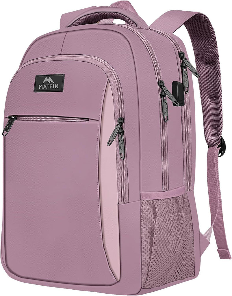 15.6 Inch Travel Laptop Backpack, Sturdy Computer Backpack for Women Men with USB Charging Port, Lightweight Fashion Water Resistant Traveling Backpack Casual Daypack for College Office