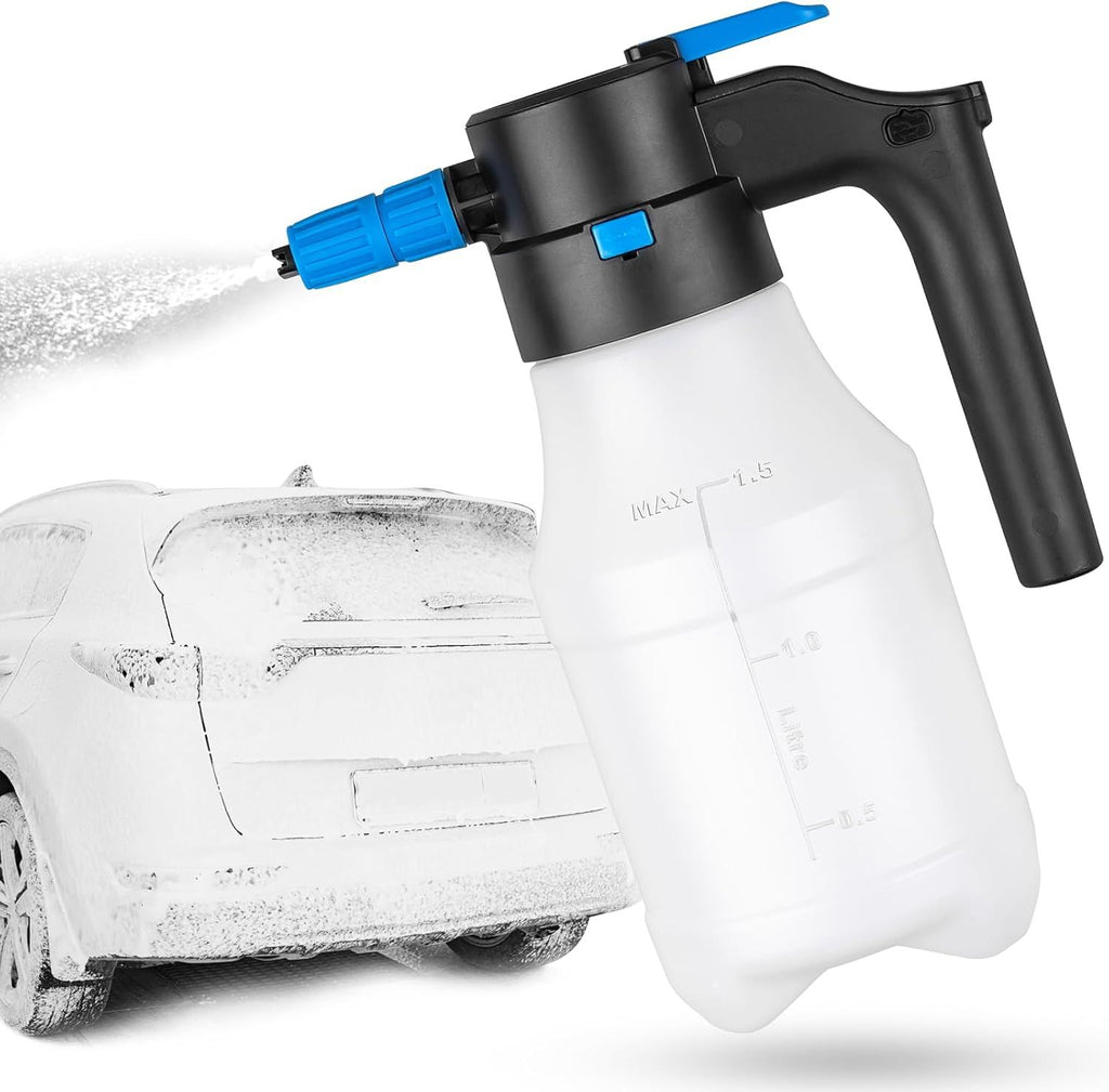 1.5L Electric Car Foam Sprayer, Foam Sprayer for Car Wash with USB Rechargeable, Handheld Automatic Pressurized for Automobile Washing, Garden, Home