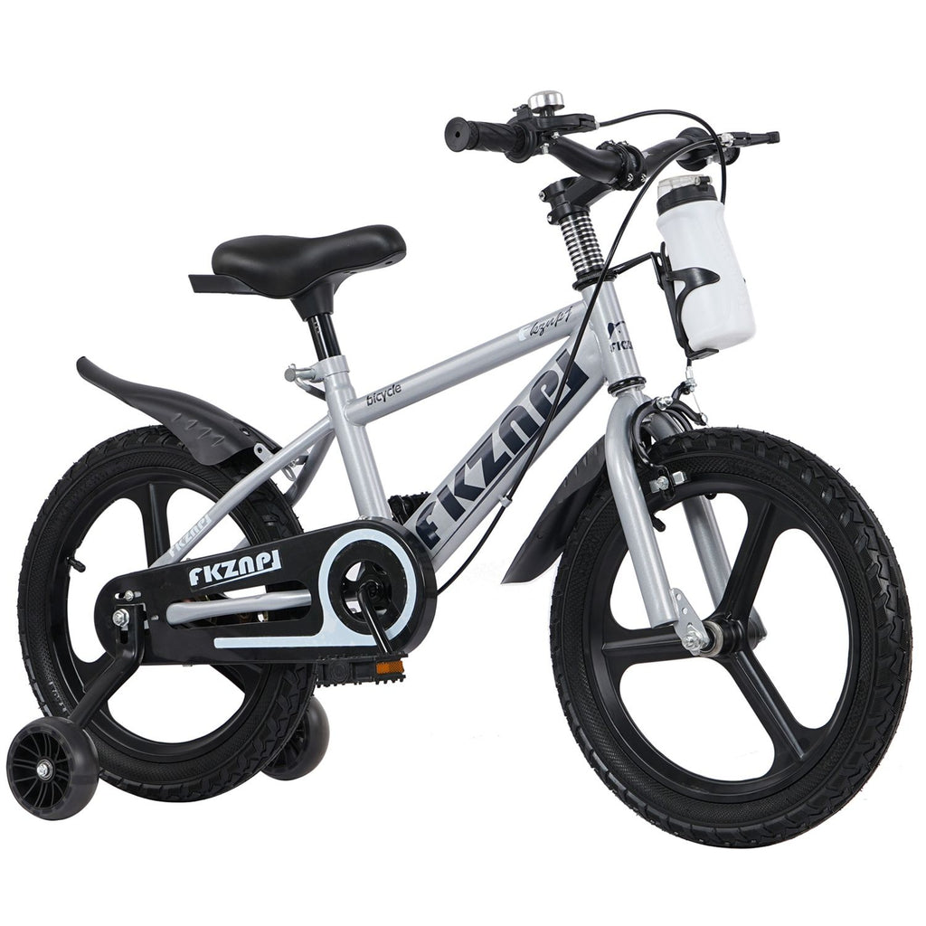 16 Inch Kids Bike with Training Wheels, Children\'s Bicycle with Magnesium Alloy Wheels, Dual U-Brakes, Adjustable Quick-Release Seat, Water Bottle &