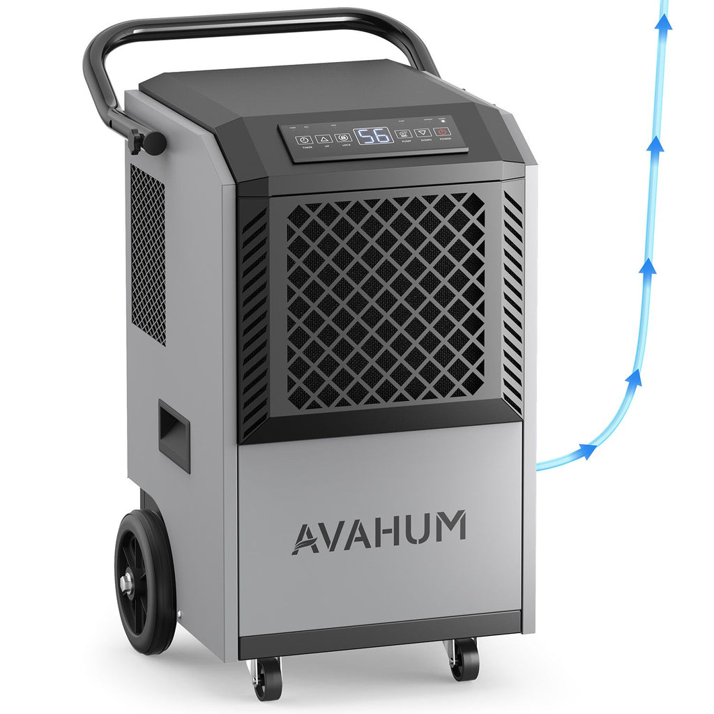 160 pt. 7,500 sq. ft. Bucket Less Commercial and Industrial Dehumidifier in Black