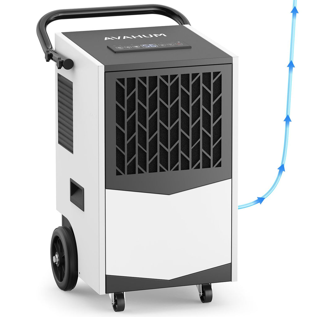 160 pt. 7,500 sq. ft. Bucket Less Commercial and Industrial Dehumidifier in White