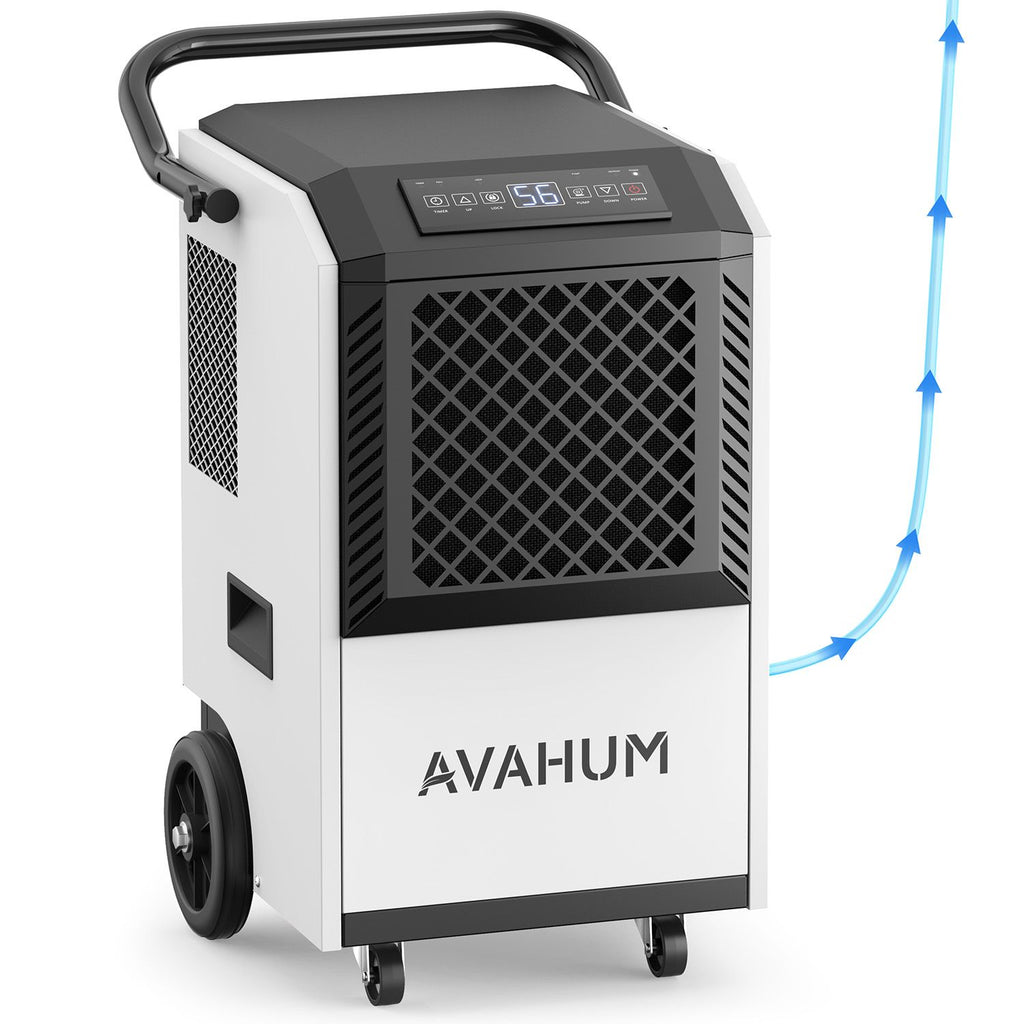 160 pt. 7,500 sq. ft. Bucket Less Commercial and Industrial Dehumidifier in White