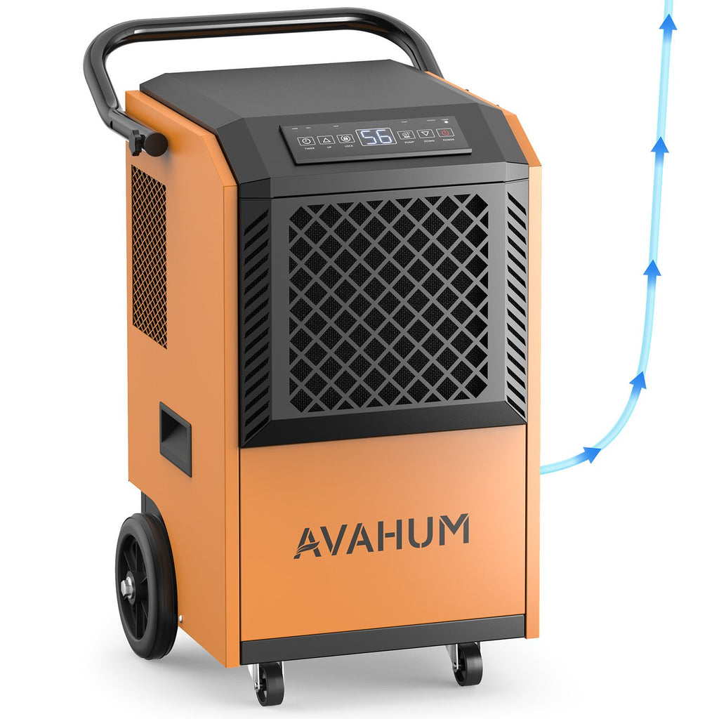 160 pt. 7,500 Sq. Ft. Bucket Less Commercial and Industrial Dehumidifier in. Yellow