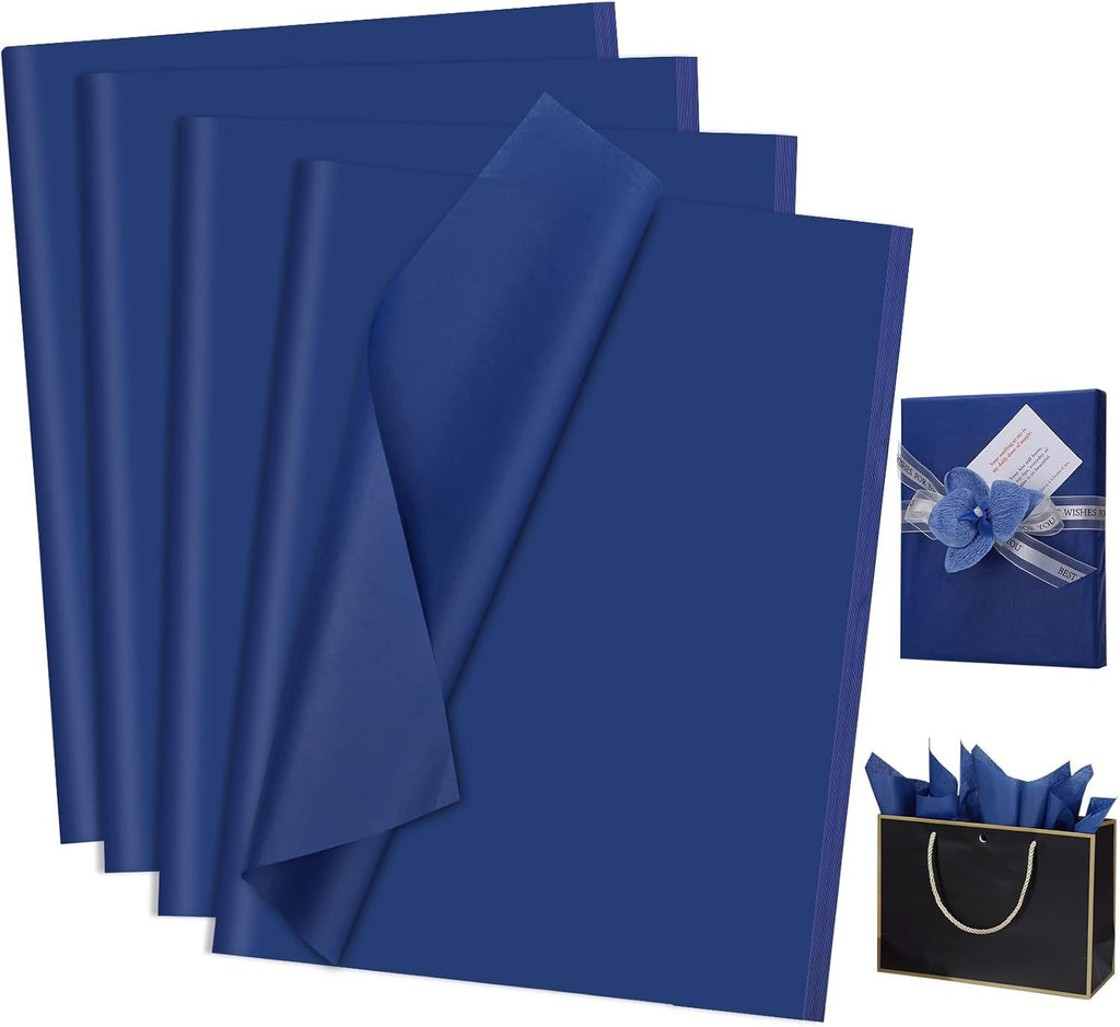 160 Sheets Blue Tissue Paper for Gift Bags 20 X 14 Inches Navy Wrapping Tissue Paper Bulk for DIY Crafts Christmas Gift Packaging Weddings Birthday Party Decorations