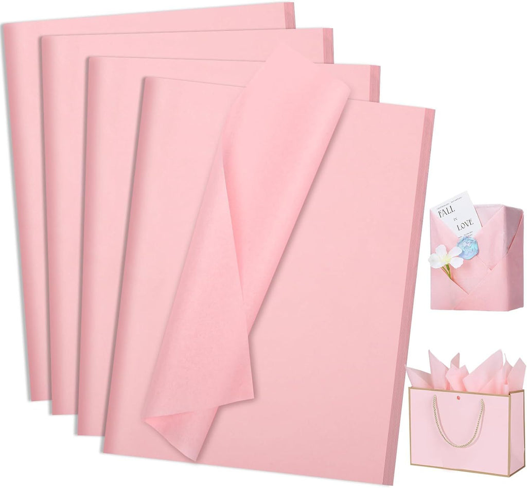 160 Sheets Pink Tissue Paper for Gift Bags 20 X 14 Inches Wrapping Tissue Paper Bulk for Crafts Gift Packaging Weddings Baby Shower Birthday Party Pink Christmas Decorations