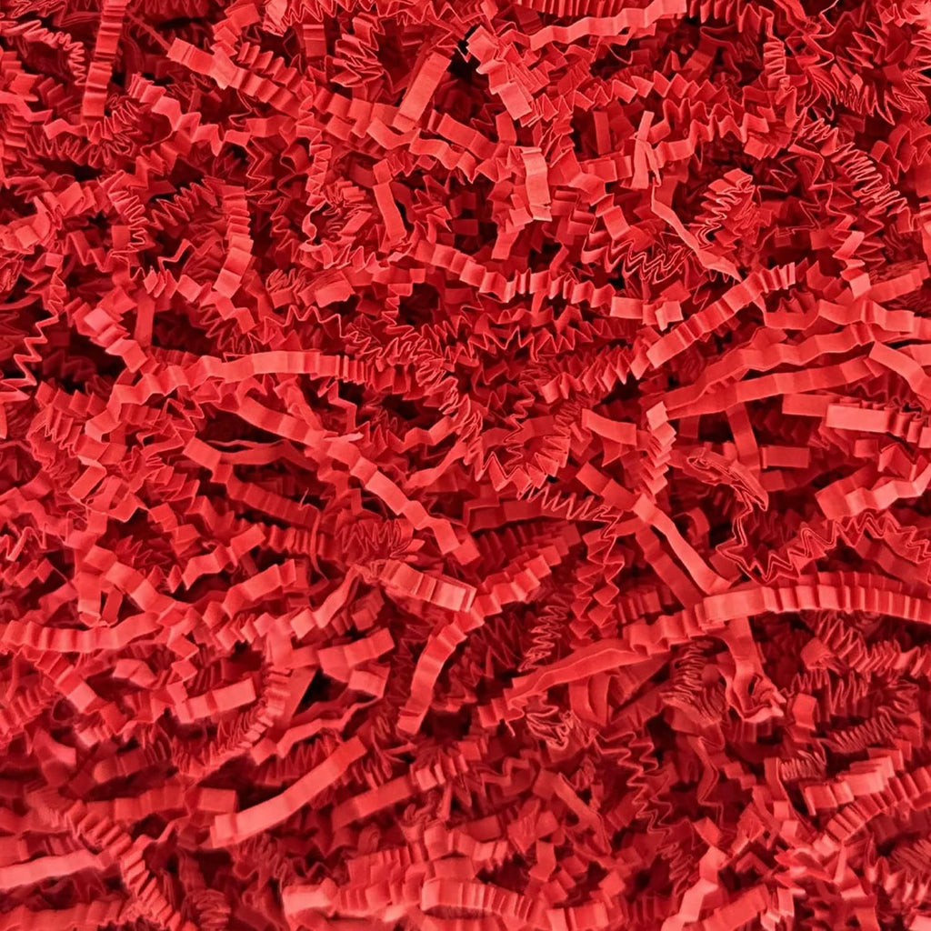 1LB Crinkle Cut Paper Shred Filler Recyclable Gift Wrap Confetti Raffia Grass Shred Paper for Easter Baskets Filler Creative Eggs Decor (Red)