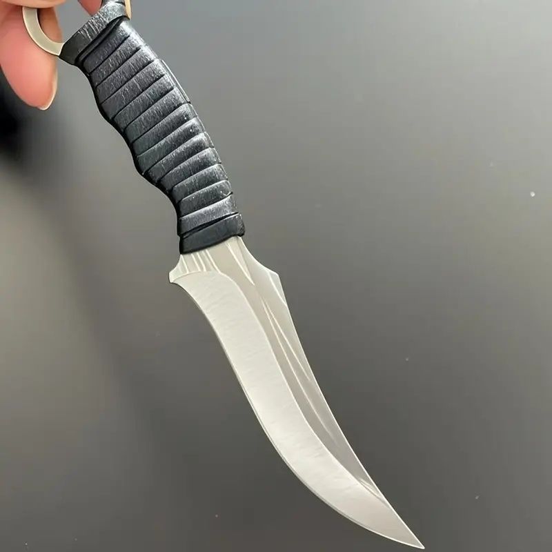 1pc Beautiful Arc-shaped Straight Knife, Made Of High-quality Steel. It Is Suitable For Various Scenarios Such As Outdoor Activities, Handicrafts, Camping And Hiking. This Is Also A Nice Gift