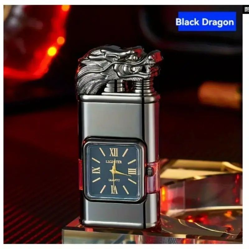 1pc Butane Lighter, Magic Dual Flame Lighter, Windproof Jet & Soft Flame Switchable Lighter, Quartz Dial Lighter, Invertible Flame, Perfect Gift for Father,