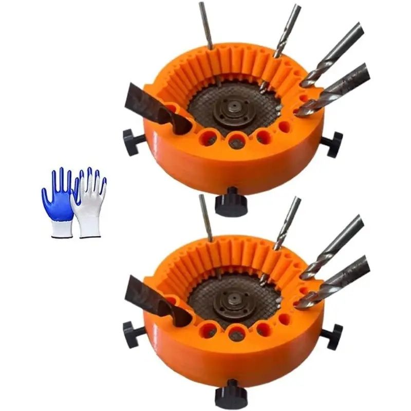 1pc Drill Bit Sharpener, Plastic Manual Drill Bit Grinder, Power Drill Bit Grinding Attachment for 2 to 13mm Drill Bits, 125mm Grinder