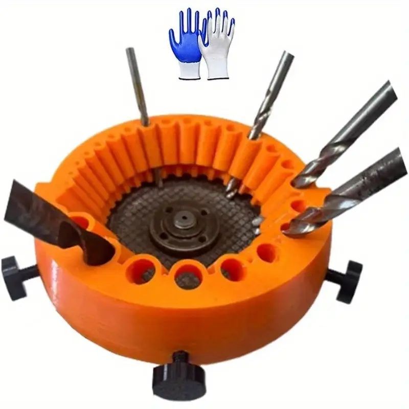 1pc Drill Bit Sharpener, Plastic Manual Drill Bit Grinder, Power Drill Bit Grinding Attachment for 2 to 13mm Drill Bits, 125mm Grinder