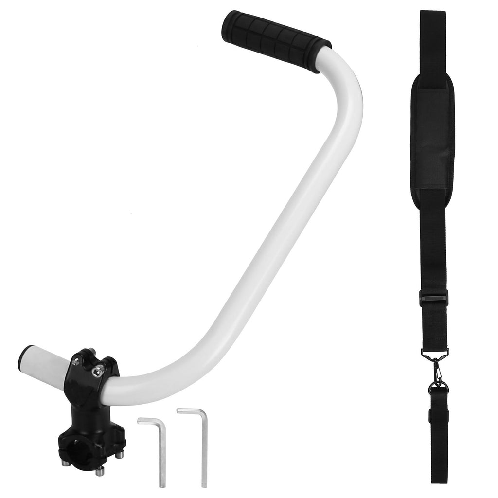 1Pc/2Pcs option Ergonomic Trimmer Handle Grip with Shoulder Strap Universal Fit Lawn Trimmer Extension Handle with Bracket Clamp String Trimmer Handle for Lawn Care Landscaping Yard Edging Handle Only