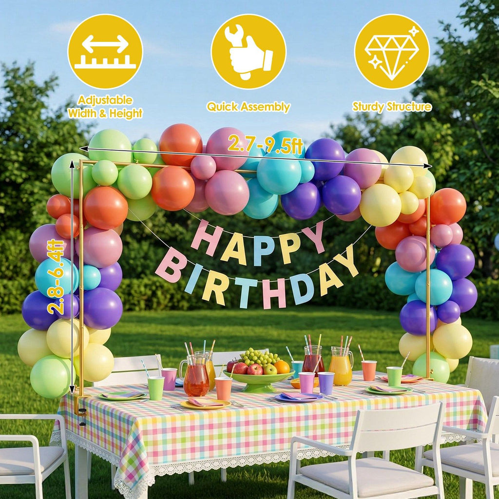 1Pc/2Pcs Over The Table Rod Stand with Clamps 32"-113" Width 33"-76" Height Adjustable Metal Table Arch Stand for Balloon Garland Floral Decorations Dessert Table Wedding Birthday Party Decor Kit