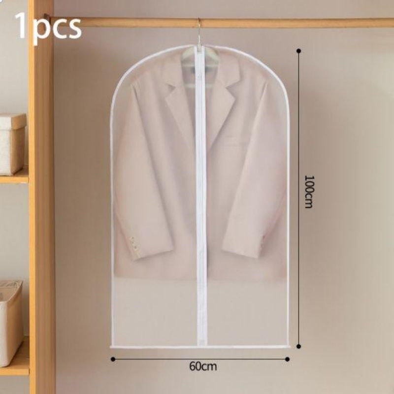 1PCS Clear Garment Dust Cover Bag, Hanging Clothes Storage Protector Bag for Suit Coat Dress
