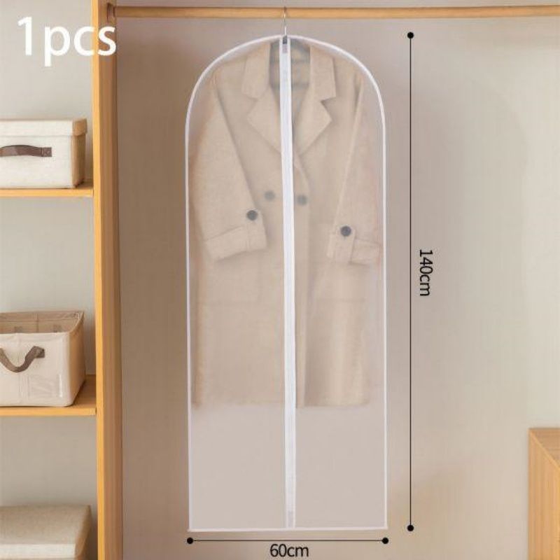 1PCS Clear Garment Dust Cover Bag, Hanging Clothes Storage Protector Bag for Suit Coat Dress