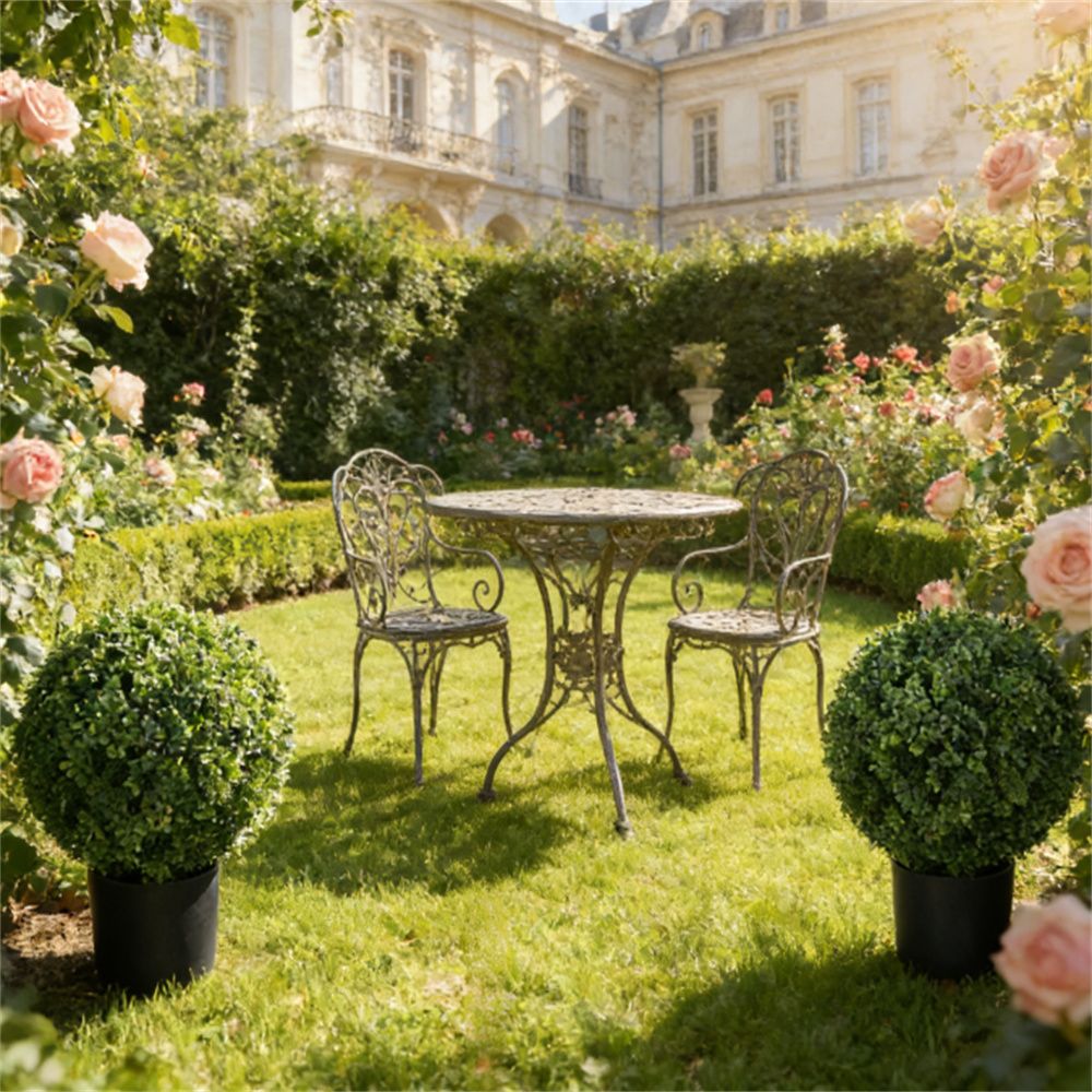 2 artificial trees and flower pots for indoor home decoration