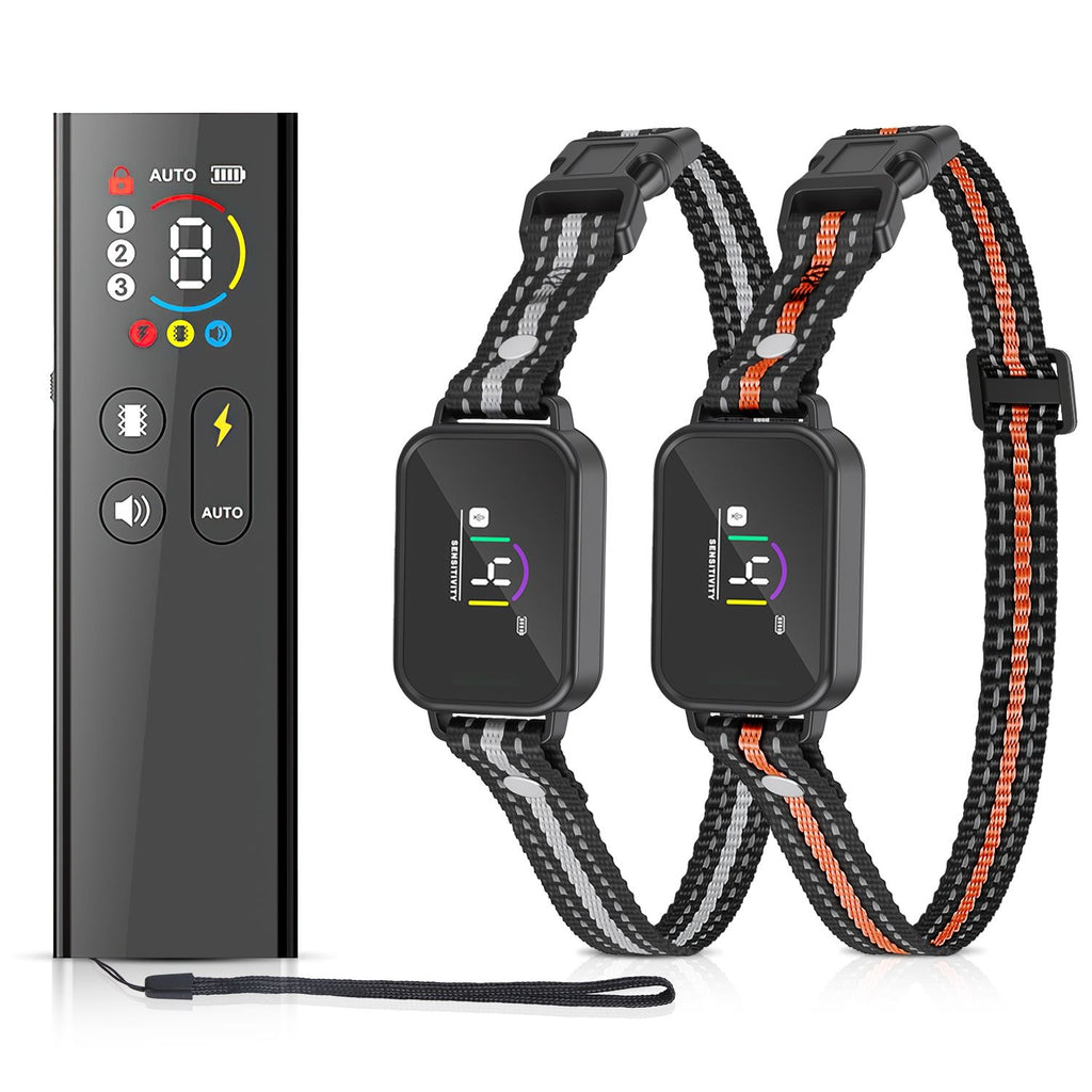 2-in-1 Dog Shock and Bark Collar Dog Training Collar with Remote 1/2/3 Collars(Options) Rechargeable IP68 Waterproof with 3 Channels for Medium and Small Dogs