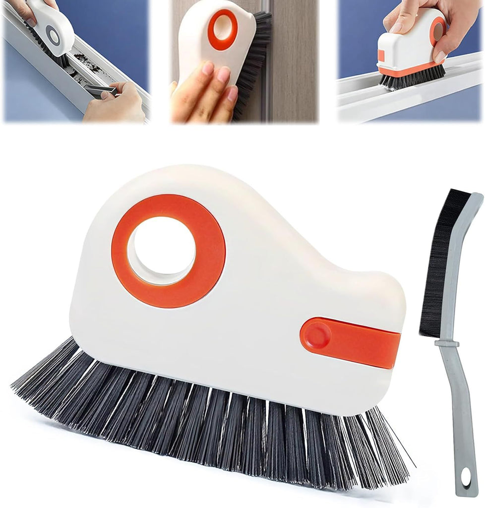 2 in 1 Groove Cleaning Brush, Easy to Store Window Track Cleaning Tools, Multifunction Window Track Cleaner, Track Cleaning Tools Suitable for Sliding Door Tracks, Shutter Door Window Track