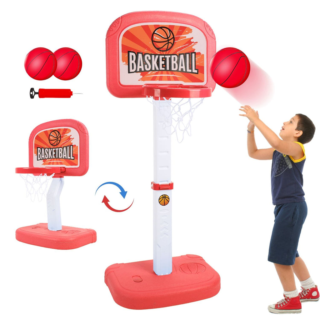 2 In 1 Poolside Basketball Game Set Pool Basketball Goal Indoor Outdoor Kids Basketball Court Water Basketball Toy with 2 Balls Gift for Boys Girls Aged 6-14