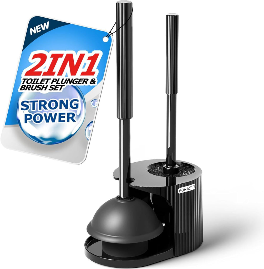 2 in 1 Toilet Plunger and Brush Set Handle  Bowl Brush Plunger Set Bathroom Cleaning Tools Toilet Brush Plunger Cleaning  Cleaning Supplies
