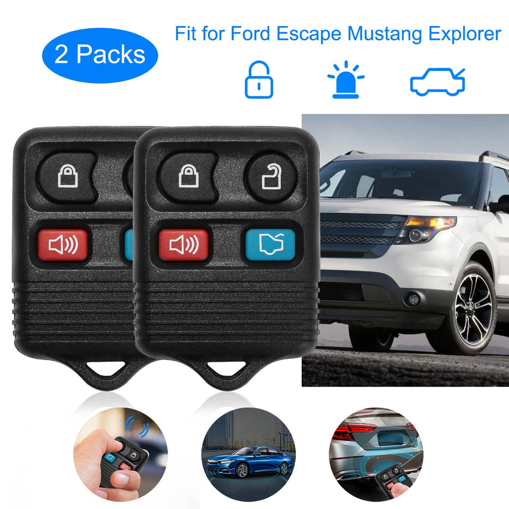 2 Keyless Entry Car Key Remote Key Fob Case Button Pad Replacement for Ford Escape Mustang Explorer CWTWB1U331