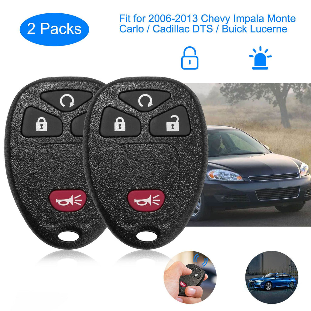 2 Keyless Entry Car Key Remote Key Fob Case Button Pad Replacement for OUC60270