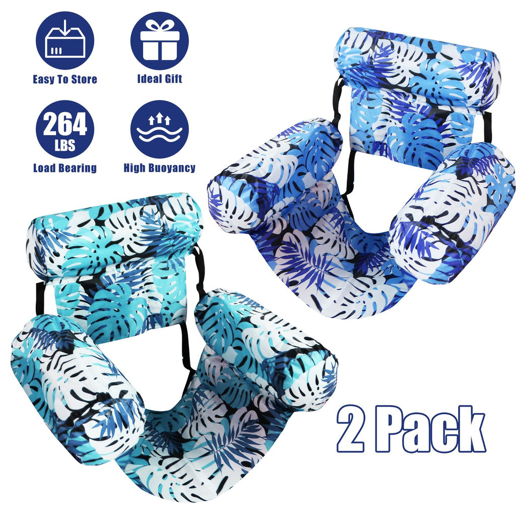 2 Pack Inflatable Pool Floats for Adult Inflatable Hammocks Floating Lounge Chairs for Party Summer Water Beach Lake Fun