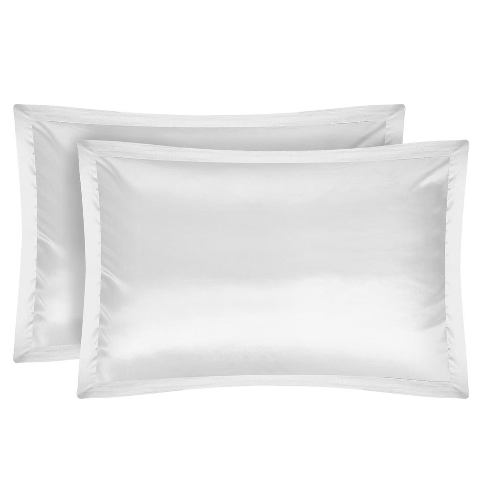 2 Pack Soft Silky Satin Pillow Case Hypoallergenic Breathable Bed Pillow Cover Queen Size Pillowcase Great for Hair Skin