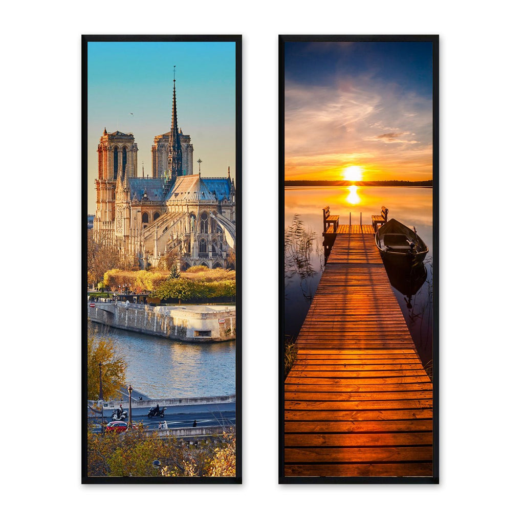 2 Packs 36.8x12.4in Picture Wall Frames Display Panoramic Photo Frame Gallery Poster Frames with Clear Plexiglass MDF Backboard for Family Photos Wedding Home Decor