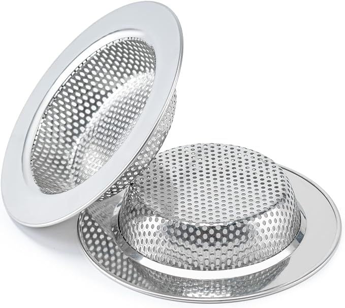 2 Pcs Sink Strainer for Most Kitchen Sink Drain Basket, Upgraded Double-Layer Safe Design Kitchen Sink Strainer (Outer Diameter 4.5 Inch)