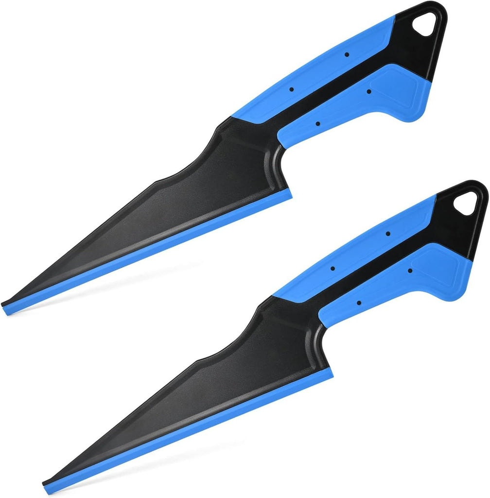 2 PCS Window Tint Squeegee Magnetic Rubber Scraper Tool, All-Purpose Squeegee for Film Installing, Glass Cleaning Water Remove, Fixed Rubber Lip Water Blade Side Wiper Swiper Tint Tool