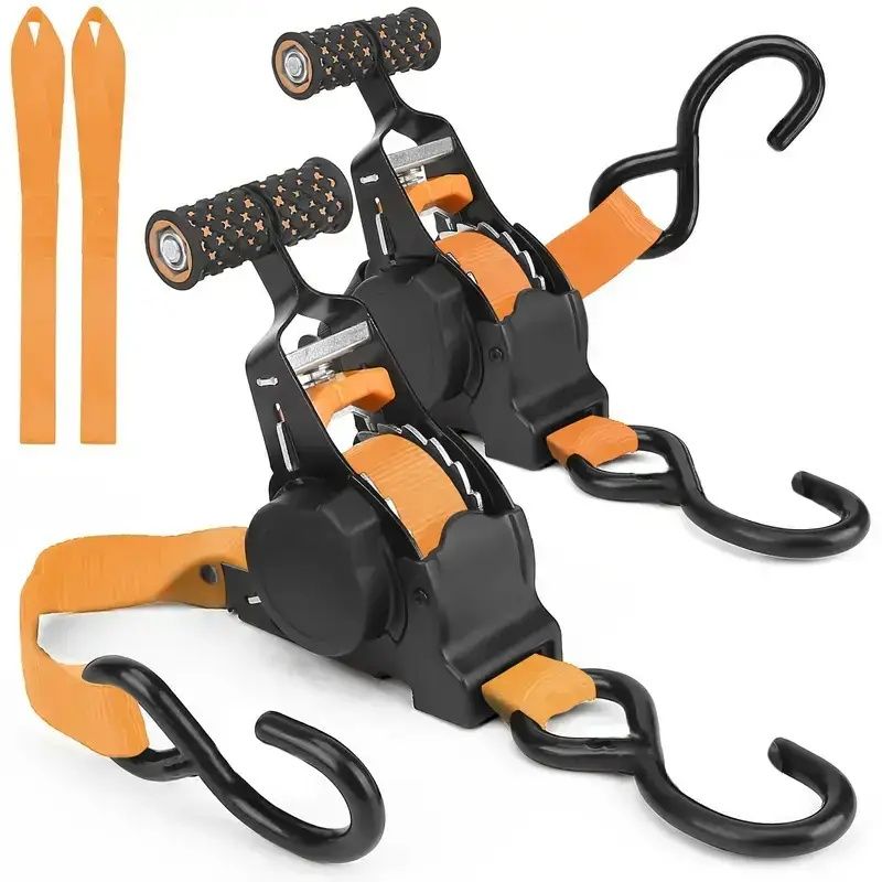 2-piece 1"x10" automatic stretching tensioner. Automatically fasten the cargo binding ratchet. -1500 pounds of breaking strength