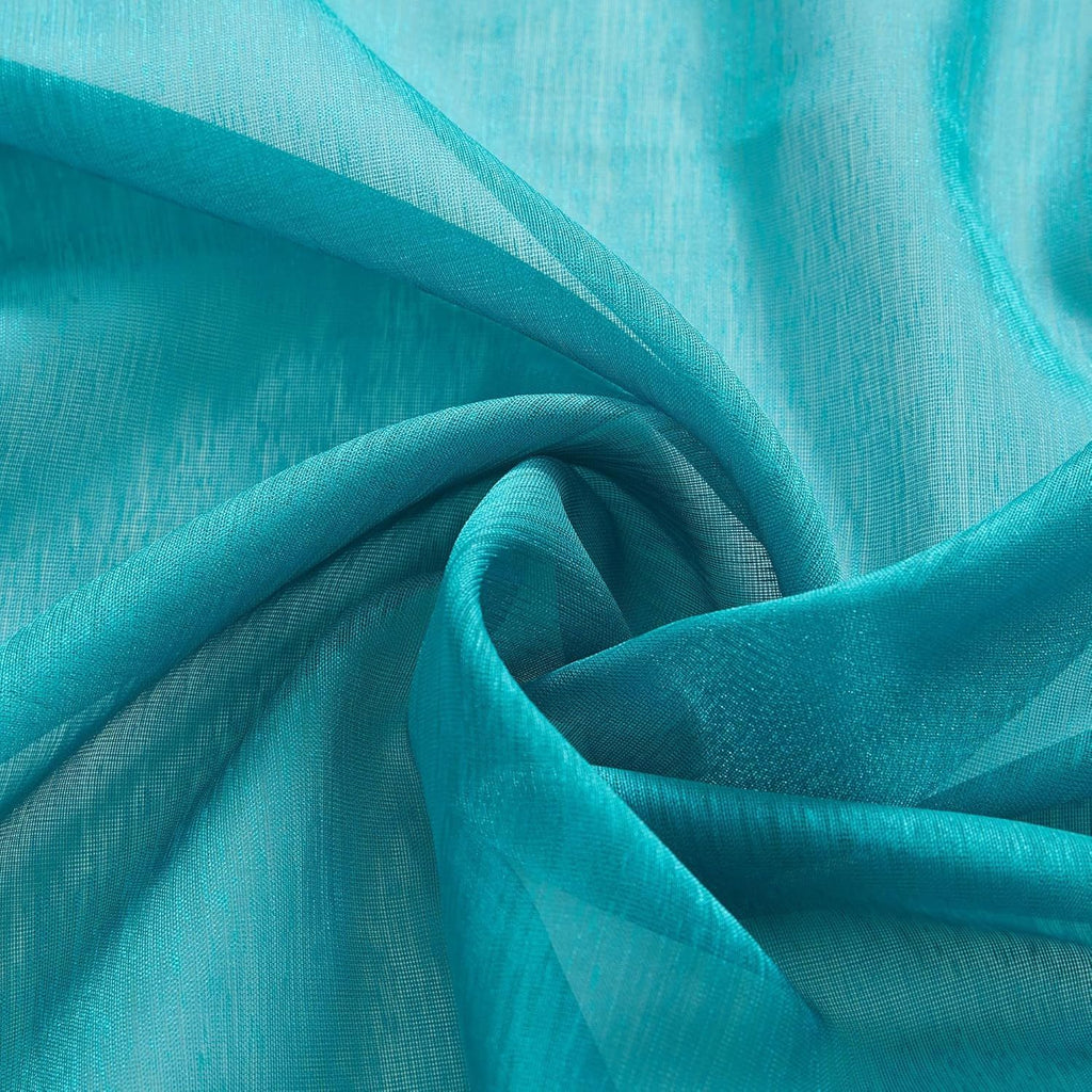 2 Piece Semi Sheer Voile Window Curtain Grommet Panels for Bedroom & Living Room (54" W x 84" L, Aqua Blue (Teal))