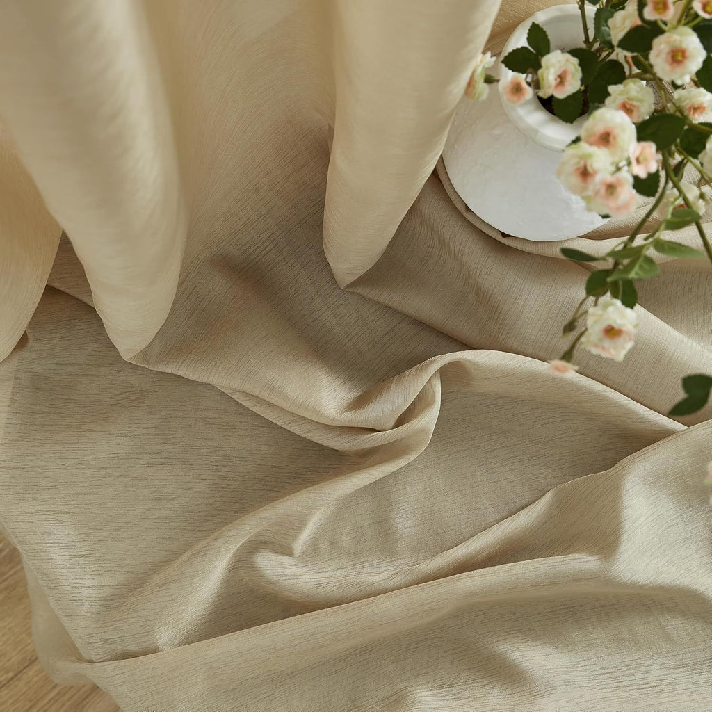 2 Piece Semi Sheer Voile Window Curtain Grommet Panels for Bedroom & Living Room (54" W x 84" L, Silver Grey)