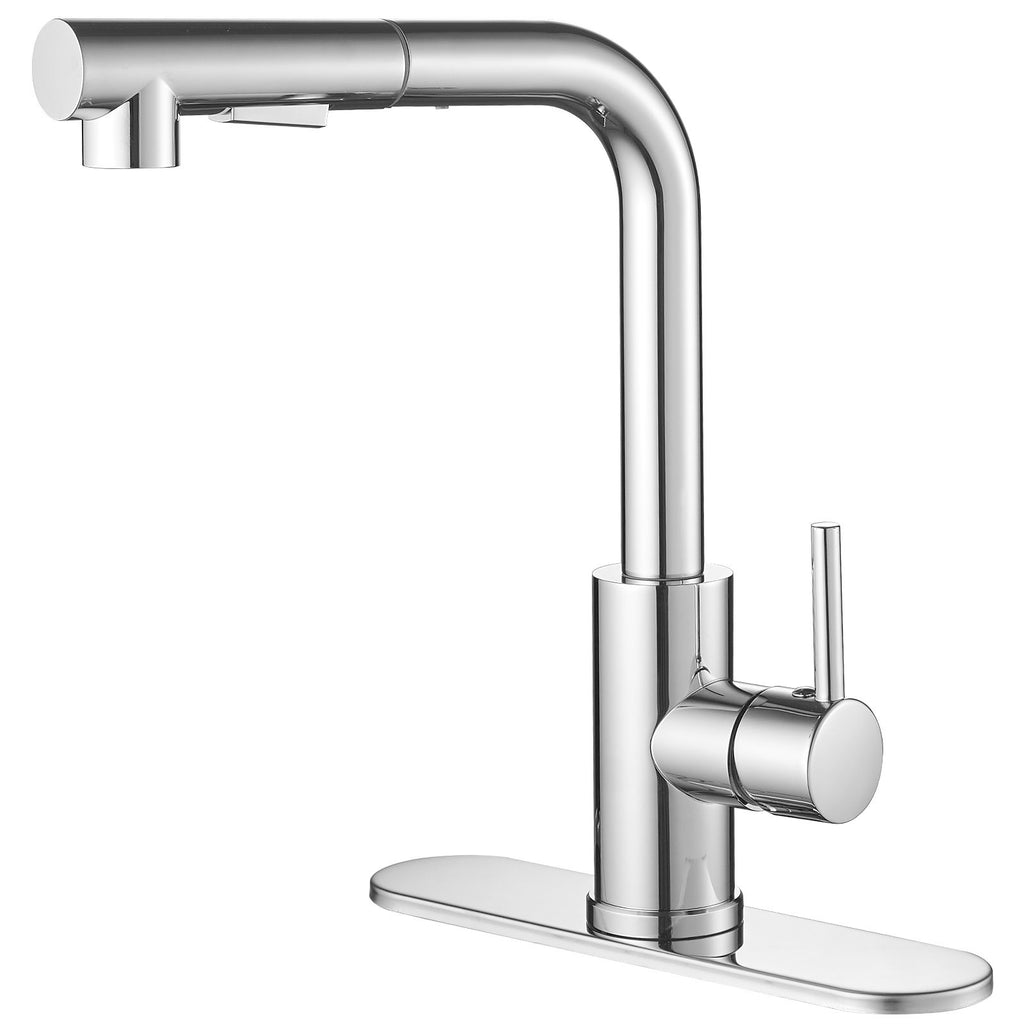 2 Sprayer Single Hole Single-Handle Pull Out Kitchen Faucet 360°Swivel Spout