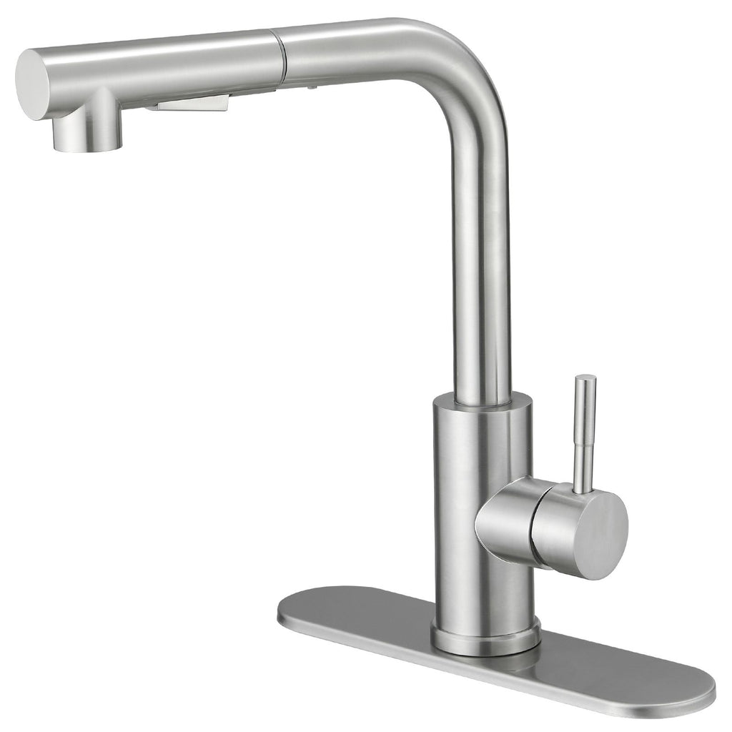 2 Sprayer Single Hole Single-Handle Pull Out Kitchen Faucet 360°Swivel Spout