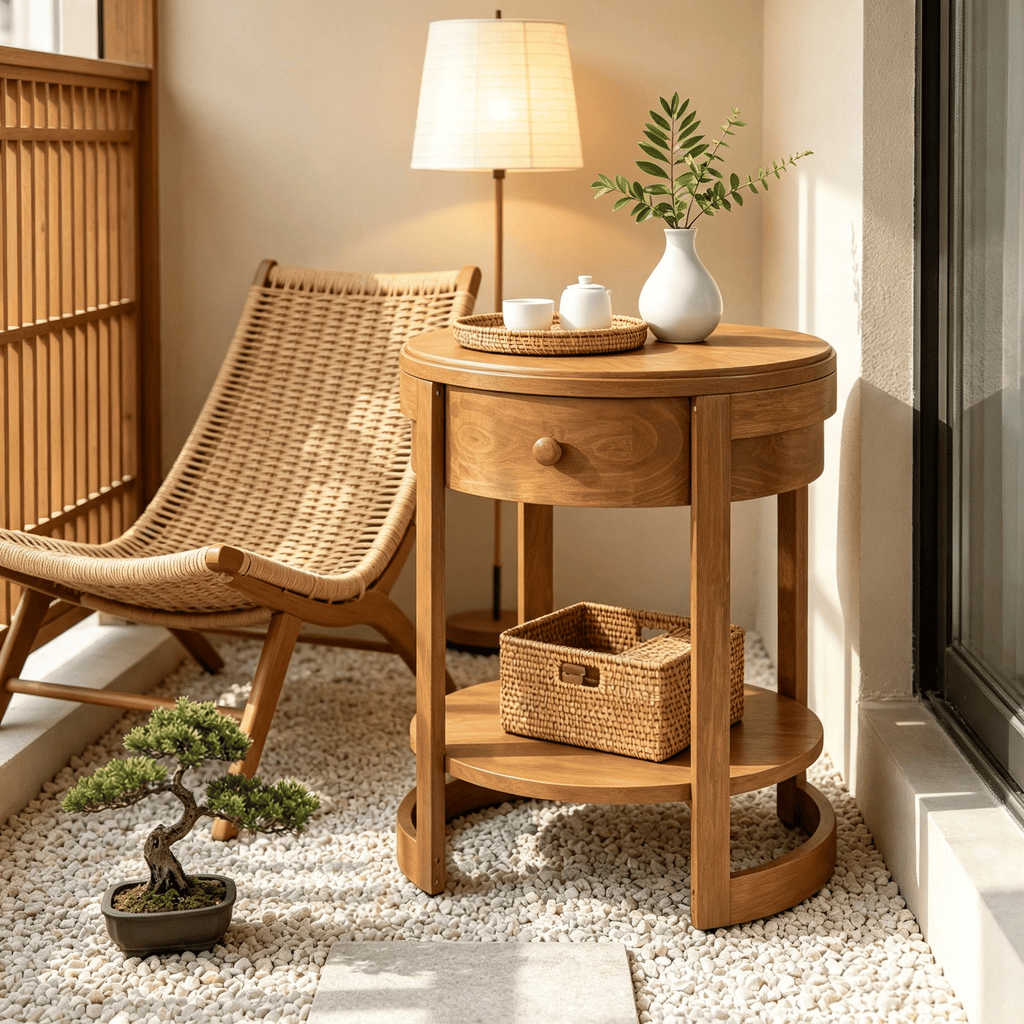 2-Tier round End Table mid Century Modern Nightstand Set of 2- Coffee Table Living Room Bedroom Decorative Side Table