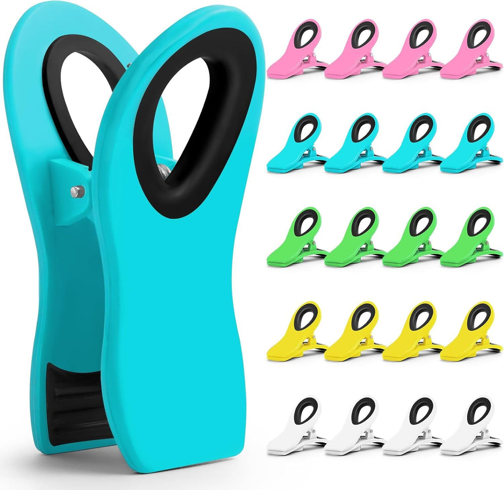 20 Pack Chip Clips, Bag Clips, Multipurpose Food Clip, Magnetic Clip for Chip, Snack, Food Storage, Kitchen, Packages, Office Paper Clamps
