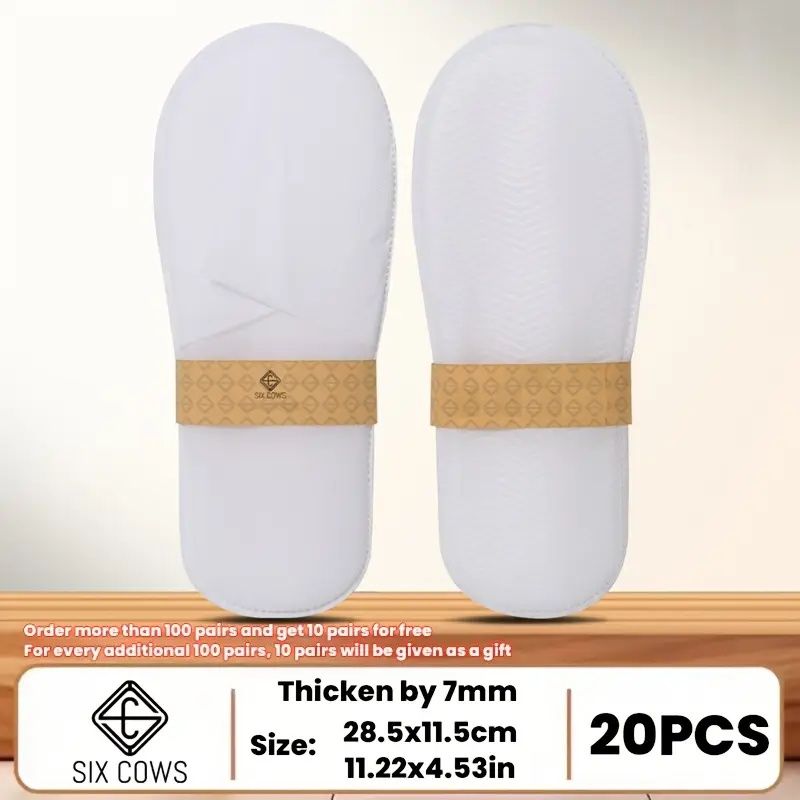 20 Pairs[ Five-star Hotel Disposable Slippers ], Suitable For Hotels, Spas, Travel, Shotless Families, Spa Slippers With Bags, Anti-slip, Individually Packaged