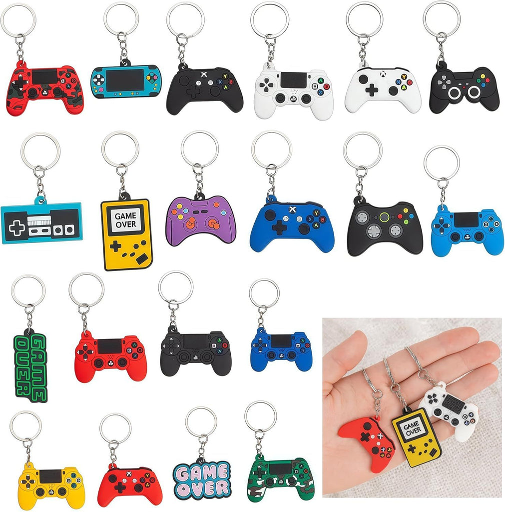 20 PCs Gamer Controller Keychain Set for Gamers  Cute Game Console Keychains for Gamers, Party Favors, Birthday Bags or Gamer Gifts – Fun Video Game Accessories for Friends