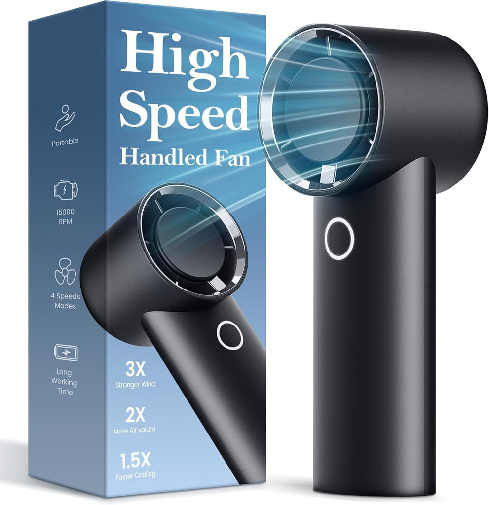 200 Adjustable Speed Portable Handheld Fan, 5000mAh Turbo Mini Fan for Personal Cooling, 3H Fast Charge Small Travel Fan with LED Power Display, Desk Use, Ideal for Hot Flash, Travel, and Outdoor