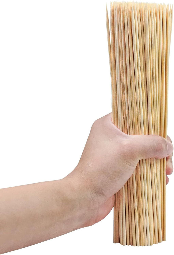 200PCS 6 inch Bamboo Skewers for BBQ,Appetizer,Fruit,Cocktail,Kabob,Chocolate Fountain,Grilling,Kitchen, Crafting and Party. More Size Choices 6"/8"/10"/12"/36"