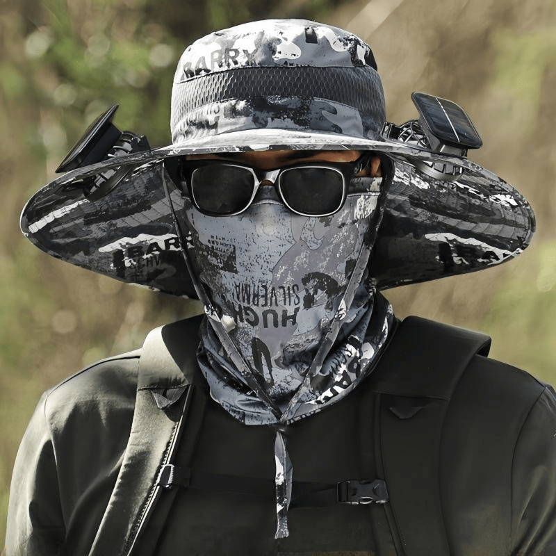 2025 New Solar Fan Outdoor Fishing Hat-Solar Sun Protection Sun Hat With Fan Solar Fan Hat Dual Power Supply Fan Outdoor Fan Solar Powered Outdoor Fishing Hat