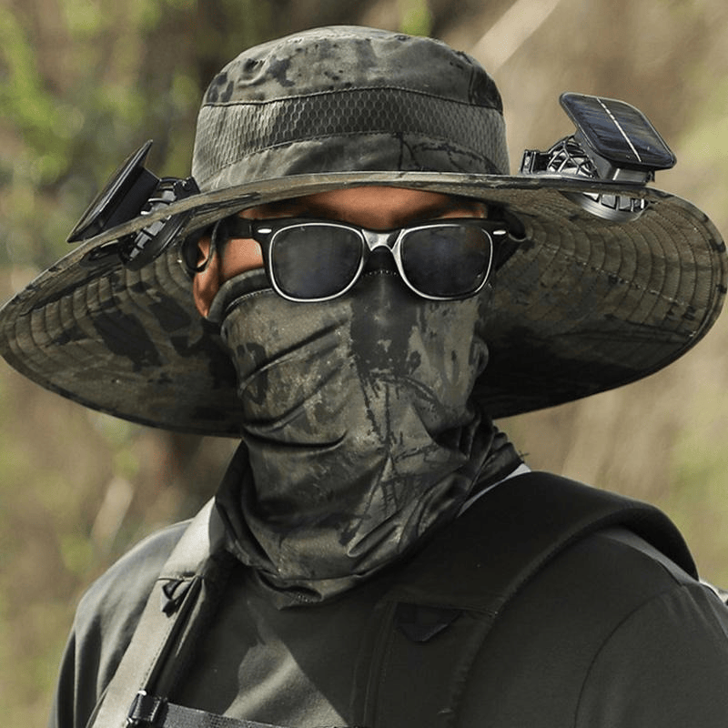 2025 New Solar Fan Outdoor Fishing Hat-Solar Sun Protection Sun Hat With Fan Solar Fan Hat Dual Power Supply Fan Outdoor Fan Solar Powered Outdoor Fishing Hat