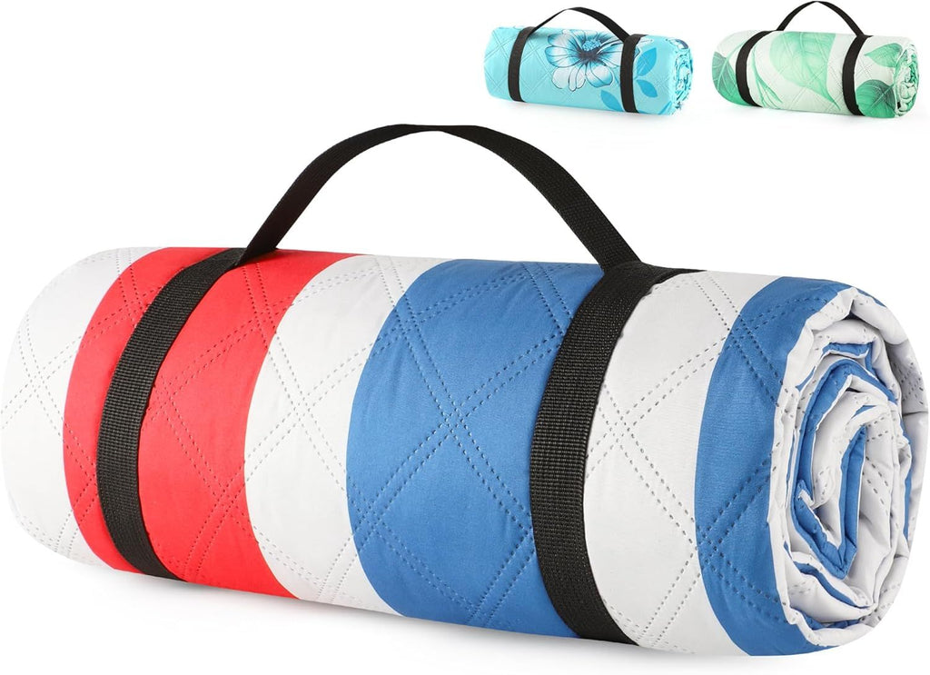 (2025 Upgrade) Extra Large Waterproof Picnic Blankets | Foldable Sandproof Beach Blanket N Outdoor Blanket | 5-Layer Machine Washable Soft Picnic Mat for Camping, Grass, Park N Stadium